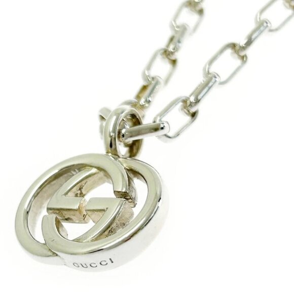 GUCCI G Logos Link Chain Necklace 20" Silver 925 Auth #7051 - Picture 6 of 7